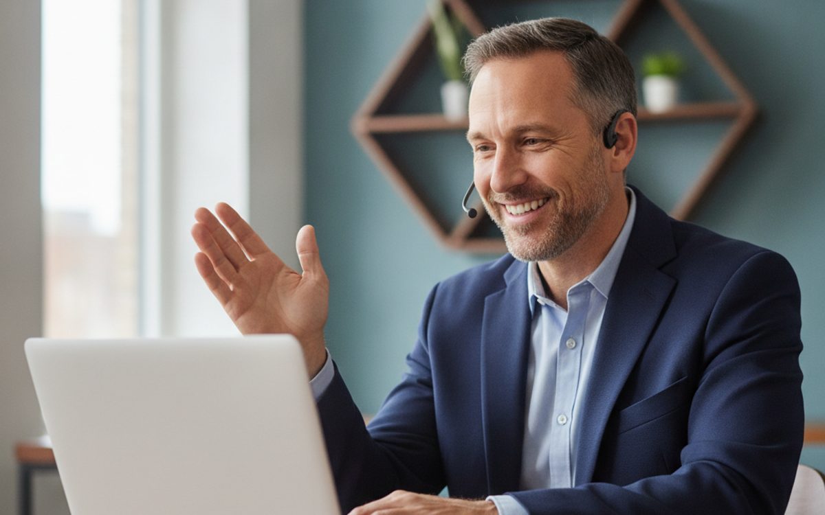 A coach on a video discovery call with a warm lead who came through his email funnel