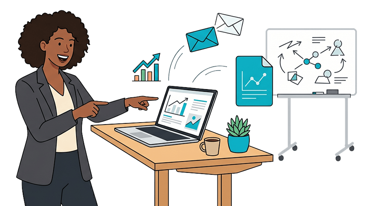 Business coach building an email funnel with Nautilus