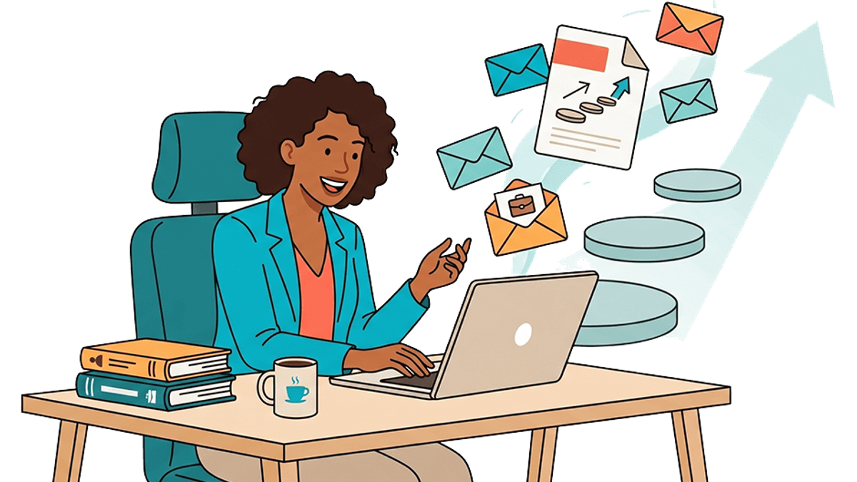 Career coach building an email funnel to convert followers into clients