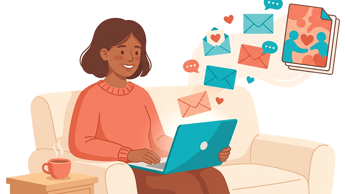Relationship coach building an empathetic email funnel with Nautilus